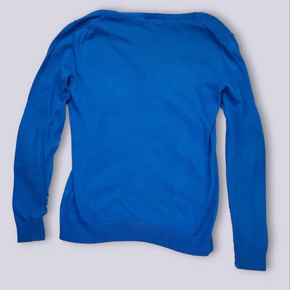 Old Navy Vivid Blue Scoop Neck Cotton Blend Cardigan - Picture 5 of 5